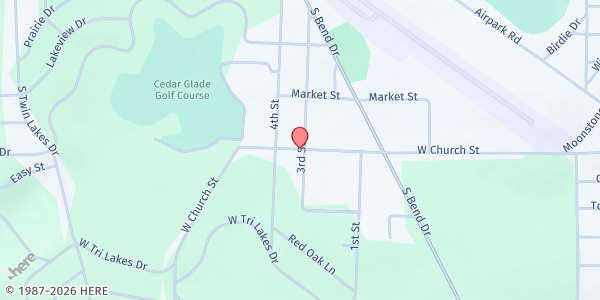 Map showing First Baptist Church- Horseshoe Bend at 511 W. Church St., Horseshoe Bend, AR