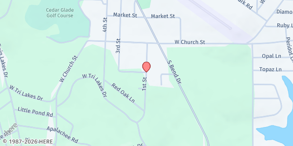 Map showing Food Outreach Mission at 1005 1st St., Horseshoe Bend, AR