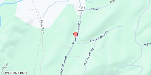 Map showing Harvey's Chapel Baptist Church at 2515 Mountain Pine Rd., Hot Springs National Park, AR