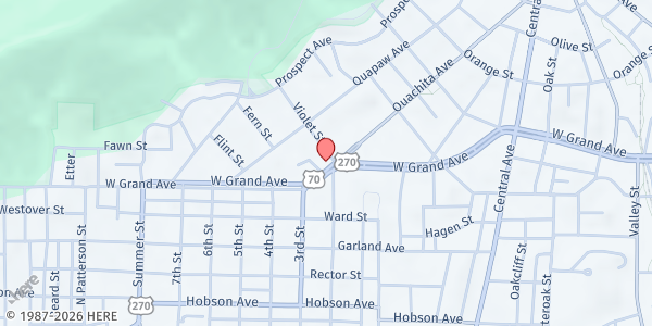 Map showing Community Services Office at 2254 Albert Pike Rd., Hot Springs, AR