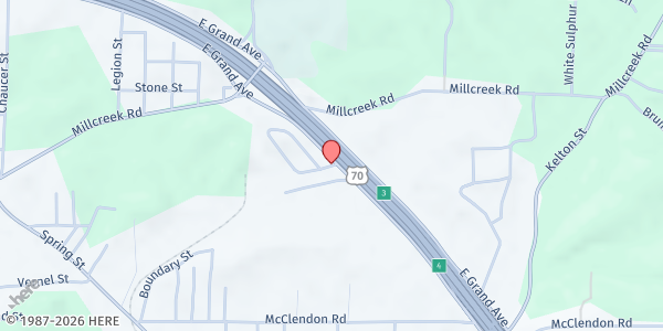 Map showing Cornerstone UPC Food Pantry at 1870 E. Grand Ave., Hot Springs, AR