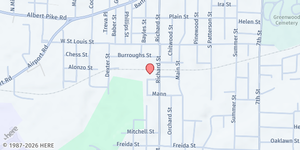 Map showing Faith Pointe Ministries at 700 Richard St, Hot Springs, AR