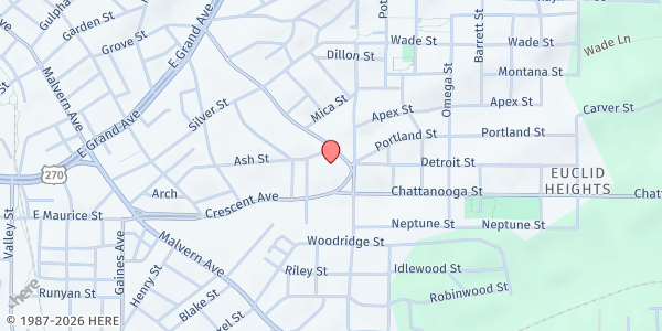 Map showing Greater St Paul Baptist Church at 497 Crescent Ave., Hot Springs, AR