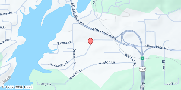 Map showing Lake Hamilton Church of The Nazarene at 200 Lockhaven Point, Hot Springs, AR