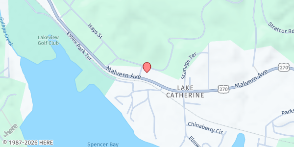 Map showing Lakeside Baptist Church at 3601 Malvern Ave, Hot Springs, AR