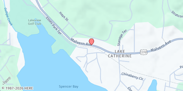 Map showing Lakeside Baptist Church at 3601 Malvern Ave., Hot Springs, AR