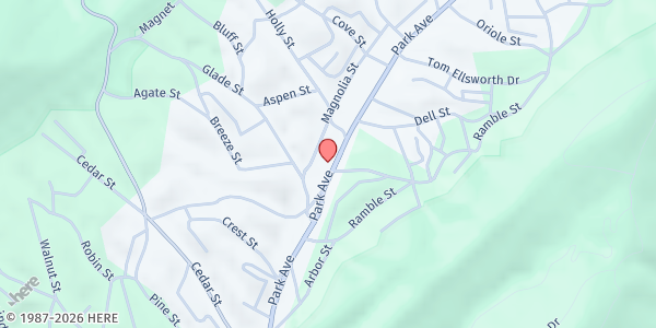 Map showing Masters Table at 631 Park Ave., Hot Springs, AR