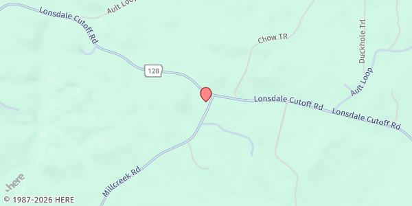 Map showing Millcreek Baptist Church at 5837 Millcreek Rd., Hot Springs, AR