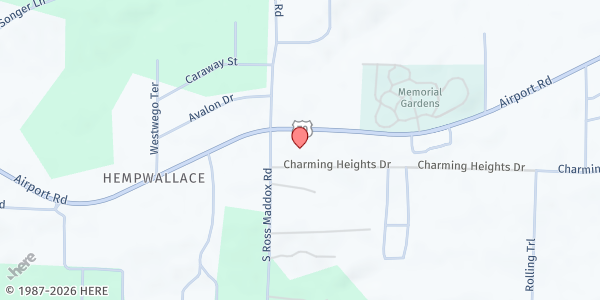 Map showing Piney Grove Methodist Church at 2963 Airport Rd., Hot Springs, AR