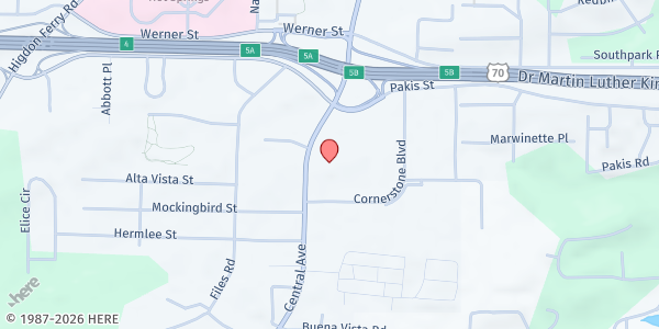 Map showing Prince of Peace Lutheran Church at 3819 Central Ave., Hot Springs, AR