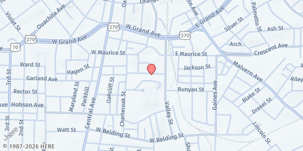 Map showing Samaritan Ministries at 131 Sanford St, Hot Springs, AR