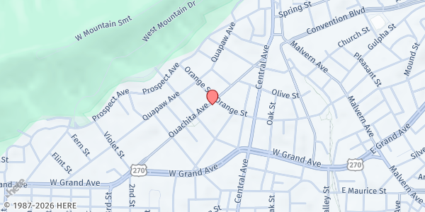 Map showing Trinity Church - Oasis Ministries at 670 Panama St., Hot Springs, AR