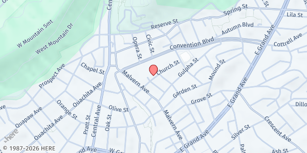 Map showing Visitors Chapel AME at 319 Church St., Hot Springs, AR