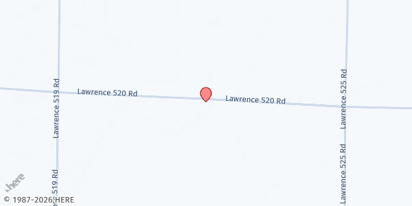 Map showing Arbor Grove Free Will Baptist Church at 520 Lawrence Rd, Hoxie, AR