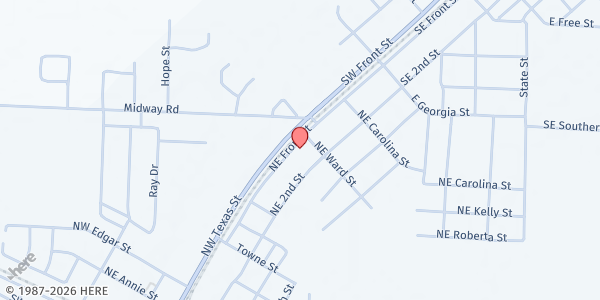 Map showing Faith Tabernacle Church at 810 NE Front St, Hoxie, AR