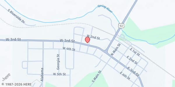 Map showing Imboden First Baptist Church at 401 W. 3rd St., Imboden, AR