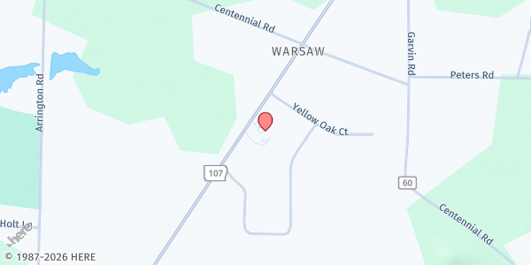 Map showing Bayou Meto Baptist Church at 26200 AR-107, Jacksonville, AR