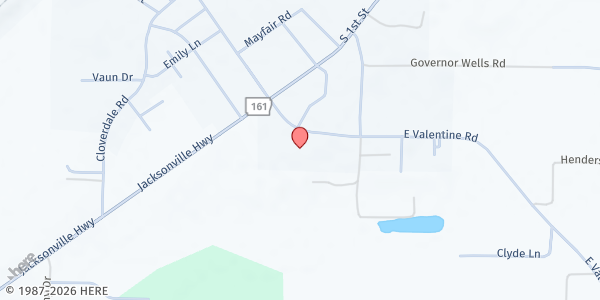 Map showing Berea Baptist Church at 104 E. Valentine Rd., Jacksonville, AR