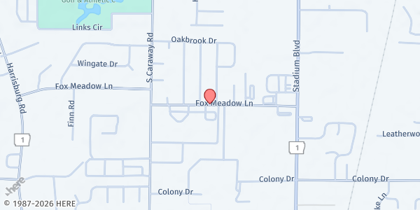 Map showing 100 Families Resource Center - Craighead County at 2401 Fox Meadow Ln., Jonesboro, AR