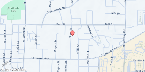 Map showing Deliverance Family Worship Center - Outreach Center at 406 Scott St, Jonesboro, AR