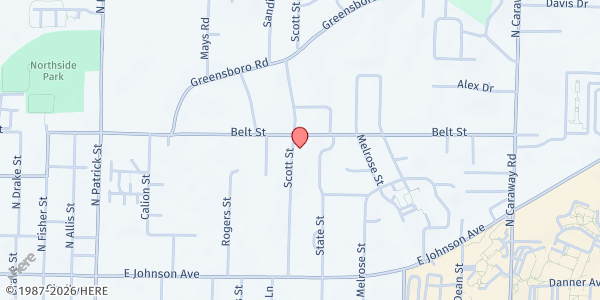 Map showing Deliverance Family Worship - Food Distribution Center at 406 Scott St, Jonesboro, AR