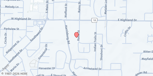 Map showing Highland Drive Baptist Church at 515 E. Highland Dr., Jonesboro, AR