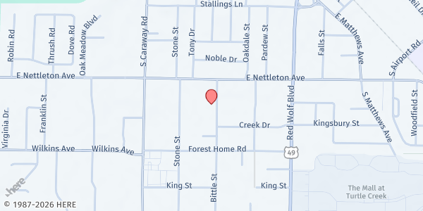 Map showing Provision 88 at 1405 Bittle St, Jonesboro, AR