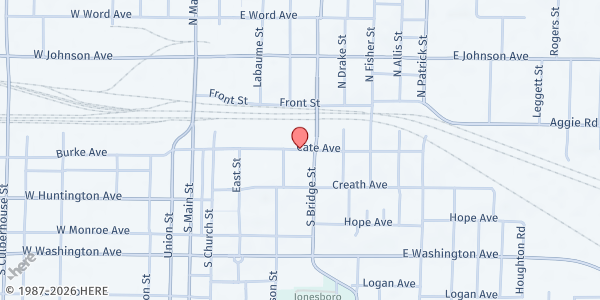 Map showing Salvation Army - Jonesboro at 800 Cate Ave, Jonesboro, AR