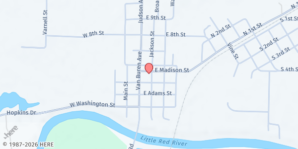 Map showing Judsonia Church of Christ at 392 Jackson St., Judsonia, AR