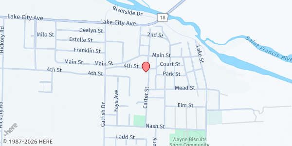 Map showing First Baptist Church of Lake City at 700 Fourth St., Lake City, AR