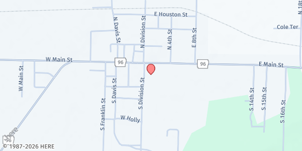 Map showing Lavaca Senior Activity Center at 104 S. Division St., Lavaca, AR