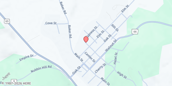 Map showing Leslie UMC Fishes and Loaves Pantry at 202 High St., Leslie, AR