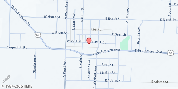 Map showing Grace Place at 116 W. Park St., Lincoln, AR