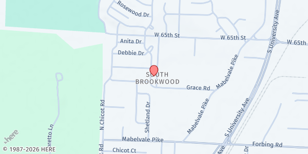 Map showing City of Refuge Community Church at 6811 Brookview Dr., Little Rock, AR