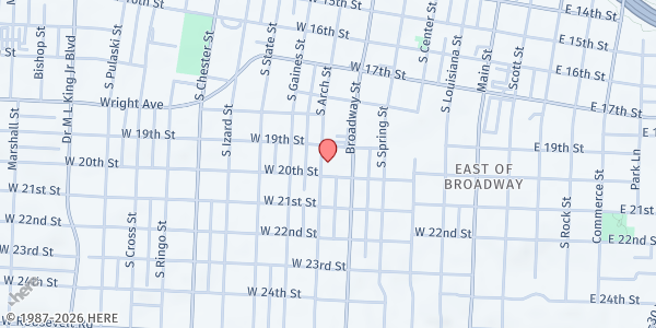 Map showing CTC Outreach at 1919 S. Arch St., Little Rock, AR