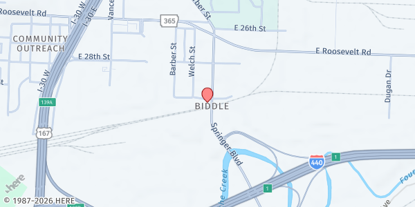 Map showing DePaul USA, Inc dba Jericho Way - Little Rock at 3001 Springer Blvd., Little Rock, AR