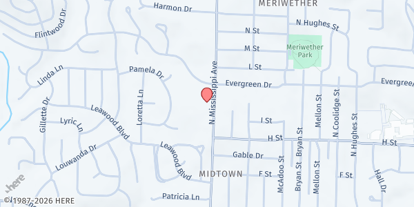 Map showing Food Pantry at Saint Mark's Episcopal at 1000 N Mississippi, Little Rock, AR