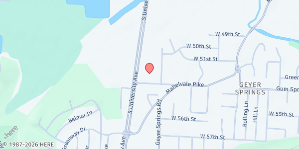 Map showing Geyer Springs COC at 6004 W. 53rd St., Little Rock, AR