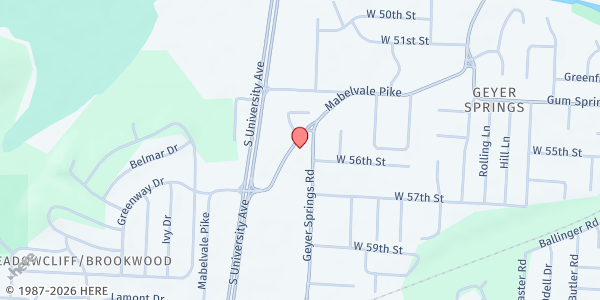Map showing Geyer Springs UMC at 5500 Geyer Springs Rd, Little Rock, AR