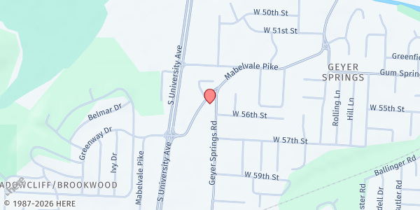 Map showing Geyer Springs United Methodist Church at 5500 Geyer Springs Rd., Little Rock, AR