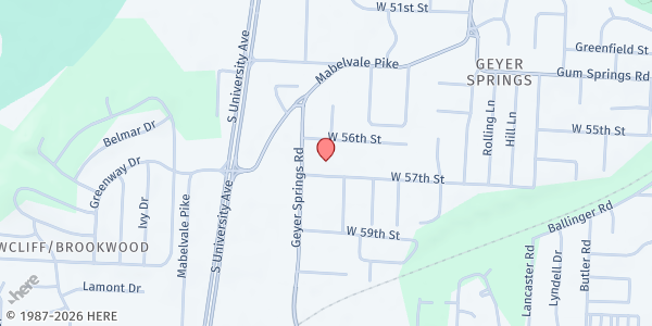 Map showing Greater Second Care Center at 5615 Geyer Springs Rd., Little Rock, AR