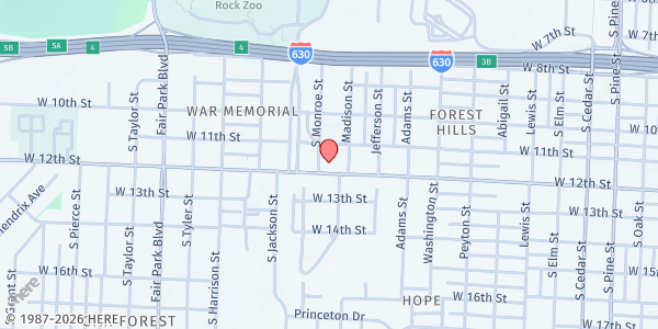 Map showing Holy Cross MED at 4821 W. 11th St., Little Rock, AR