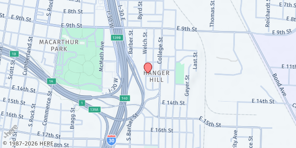 Map showing Immanuel Outreach Church at 1123 Welch St., Little Rock, AR