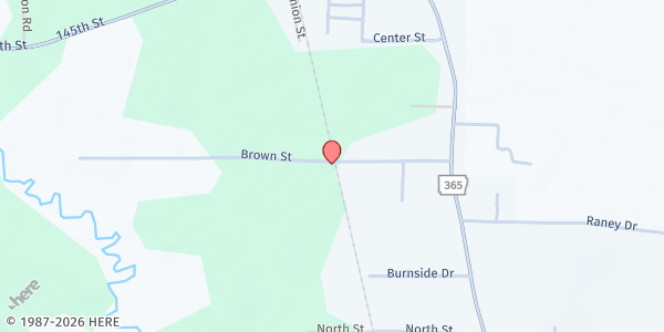 Map showing Jackson Memorial Church of God In Christ at 5515 Brown St., Little Rock, AR