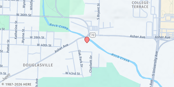 Map showing Life Unlimited Christian Fellowship at 7001 Colonel Glenn Rd., Little Rock, AR