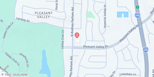 Map showing Little Rock First Baptist Church at 62 Pleasant Valley Dr., Little Rock, AR