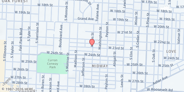 Map showing Mount Carmel Pentecostal Church at 4600 W. 23rd St., Little Rock, AR