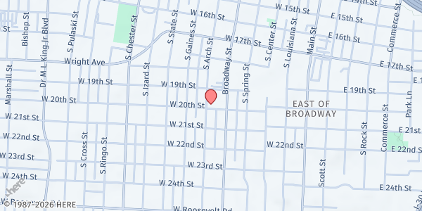 Map showing Next Step Inc at 1923 S. Arch St., Little Rock, AR