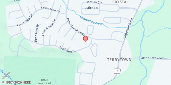 Map showing Otter Creek Community Church at 13000 Quail Run Dr., Little Rock, AR