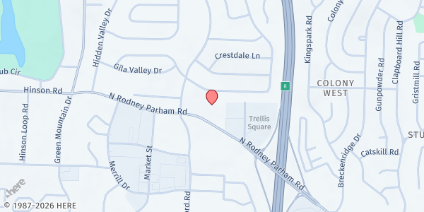 Map showing Pleasant Valley Church of Christ - Food Distribution at 10900 N. Rodney Parham Rd., Little Rock, AR